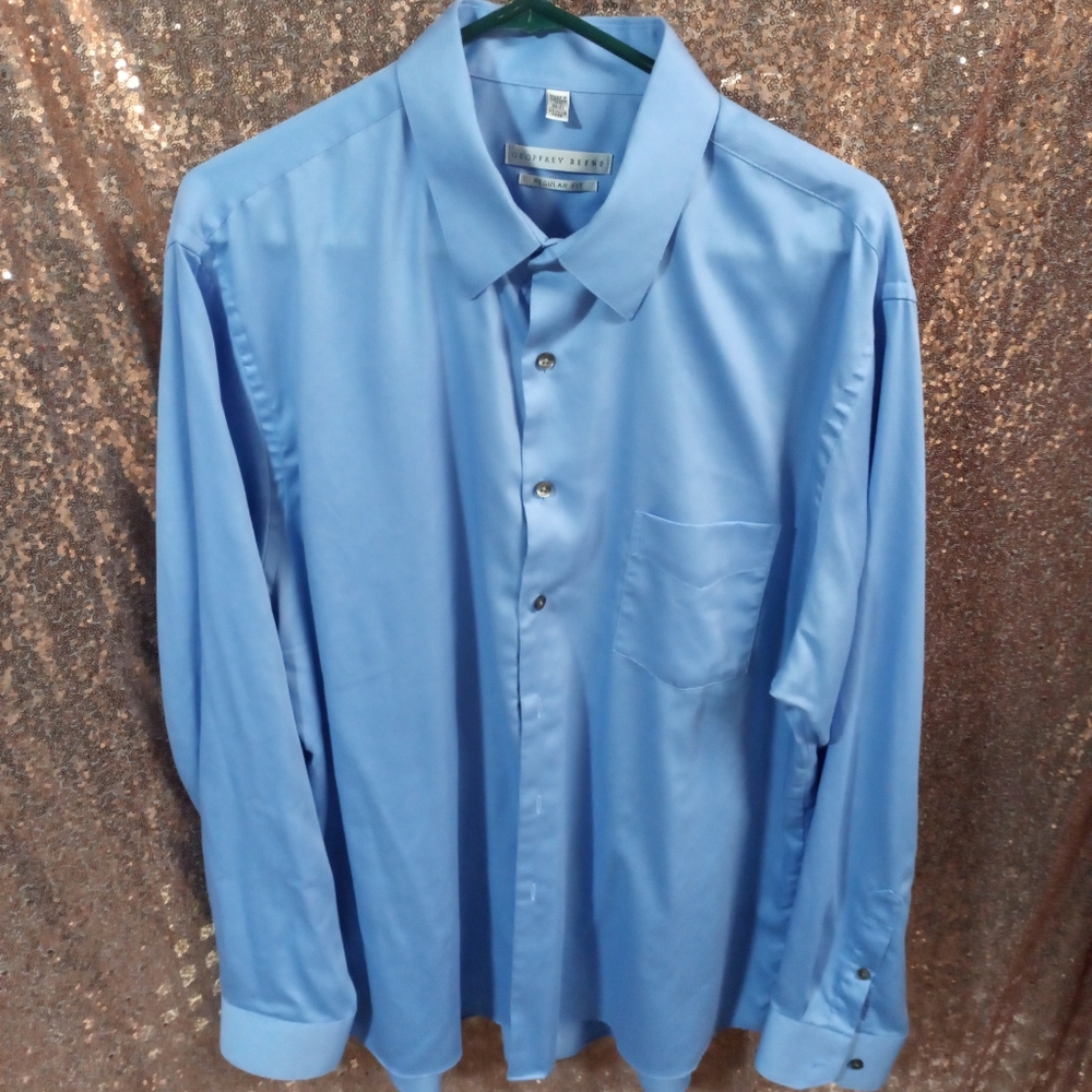 Geoffrey Beene men 17 1/2 regular fit, Sky Blue